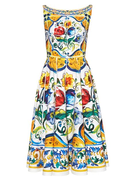 dolce gabbana daisy dress|dolce gabbana majolica midi dress.